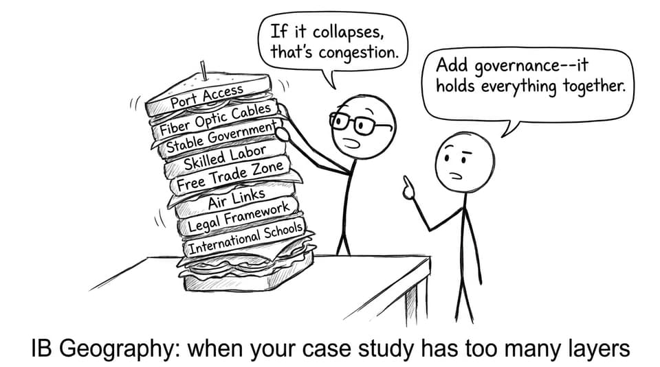 IB Geography hub sandwich joke