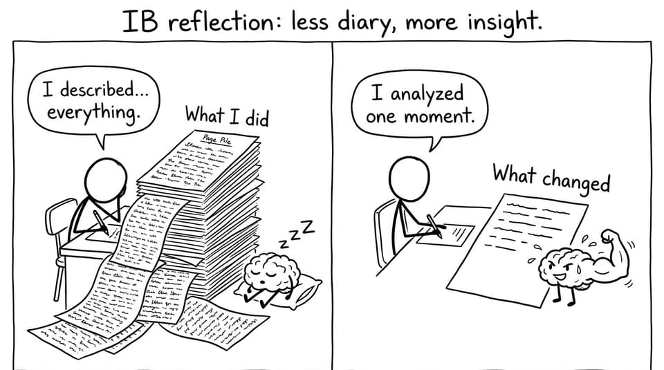 IB reflection: less diary, more insight.