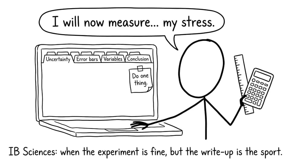 IB Sciences write-up chaos comic: too many tabs
