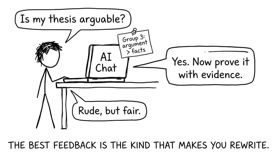 AI thesis feedback comic