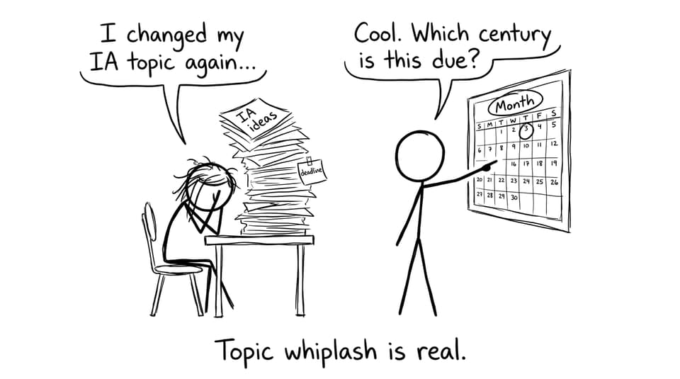 A student experiences IA topic whiplash