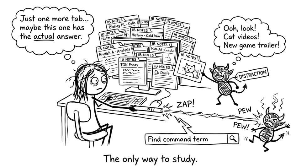 Search bar zaps distraction gremlin