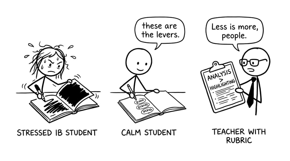 A student highlights everything until it’s black