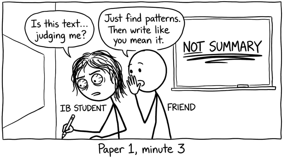 Student vs unseen text comic