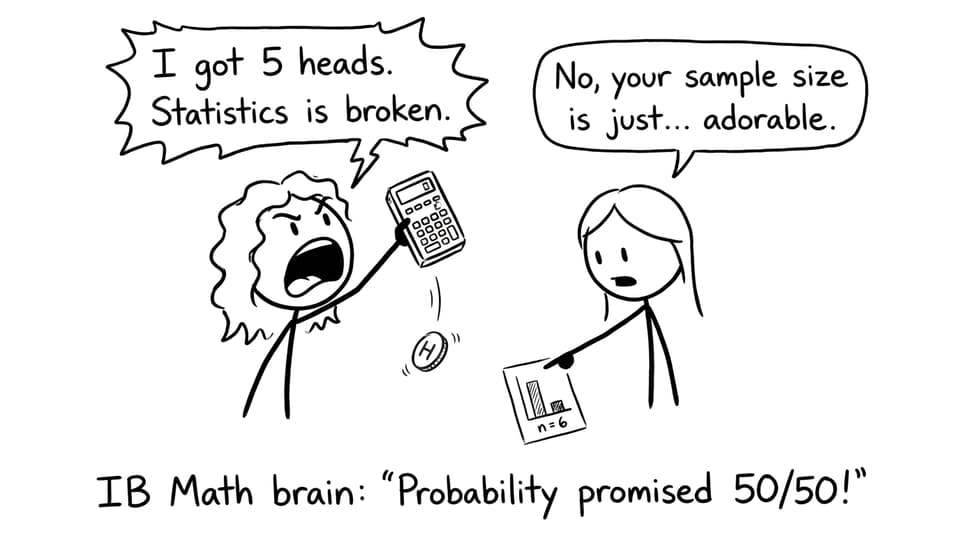 Two students argue after 6 coin flips
