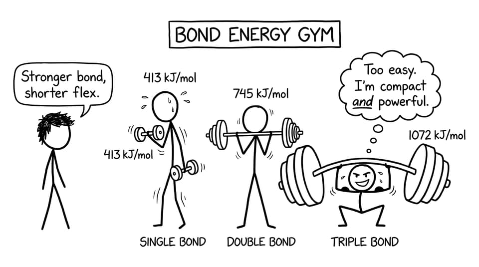 Bond energy gym: triple bond short and overconfident