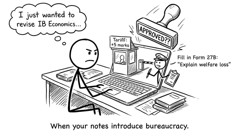 A student meets absurd “trade barriers” while revising
