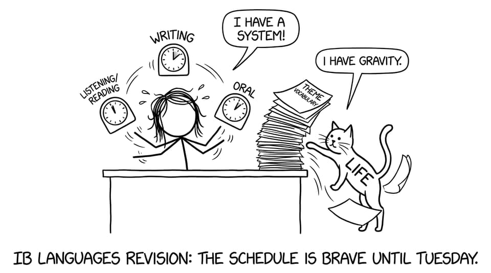 Revision schedule vs life comic