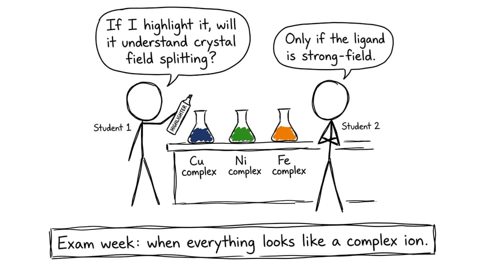 Students vs colorful beakers