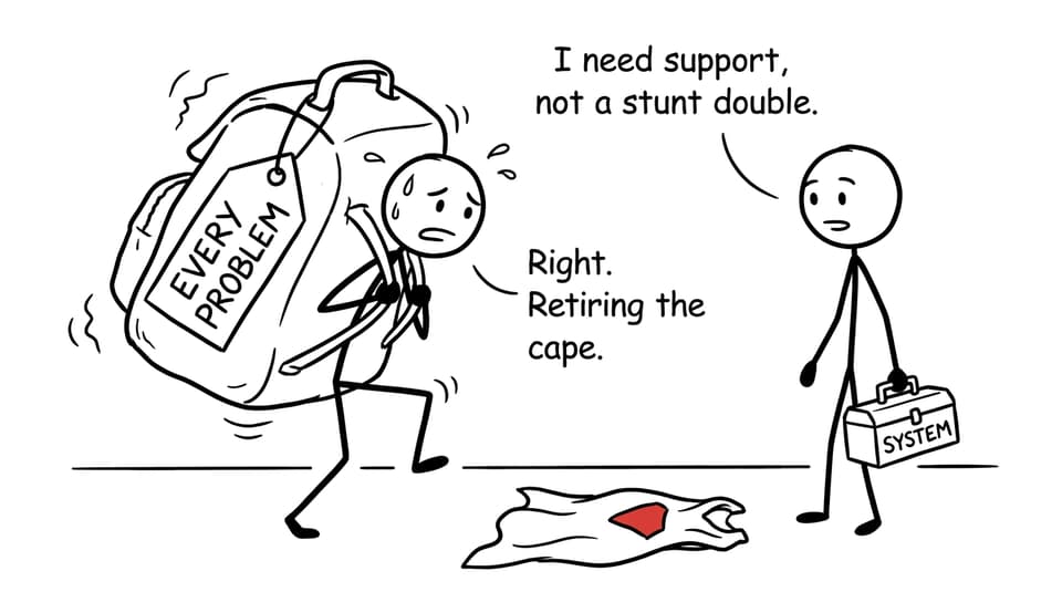 A parent learns to provide a system instead of carrying every problem
