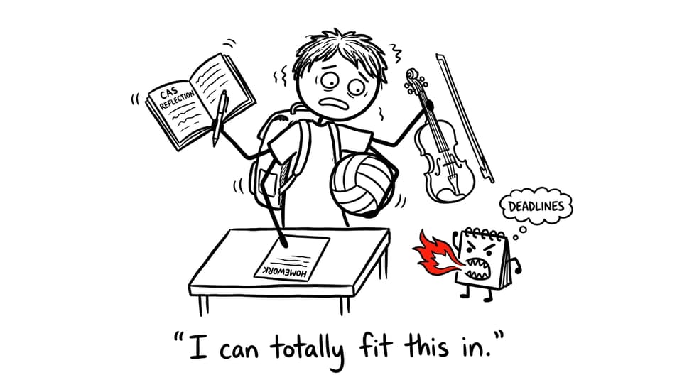 IB student juggling deadlines XKCD comic