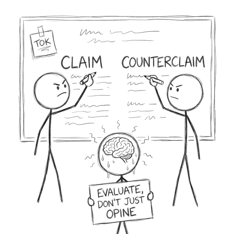 Claim counterclaim evaluate joke