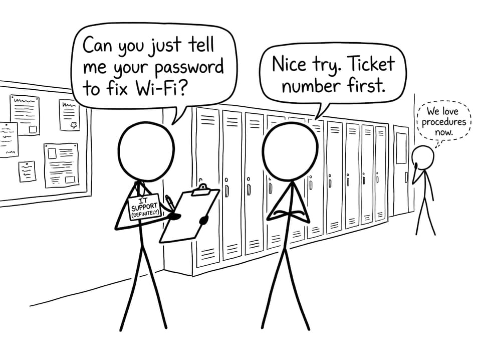 Fake IT support XKCD comic