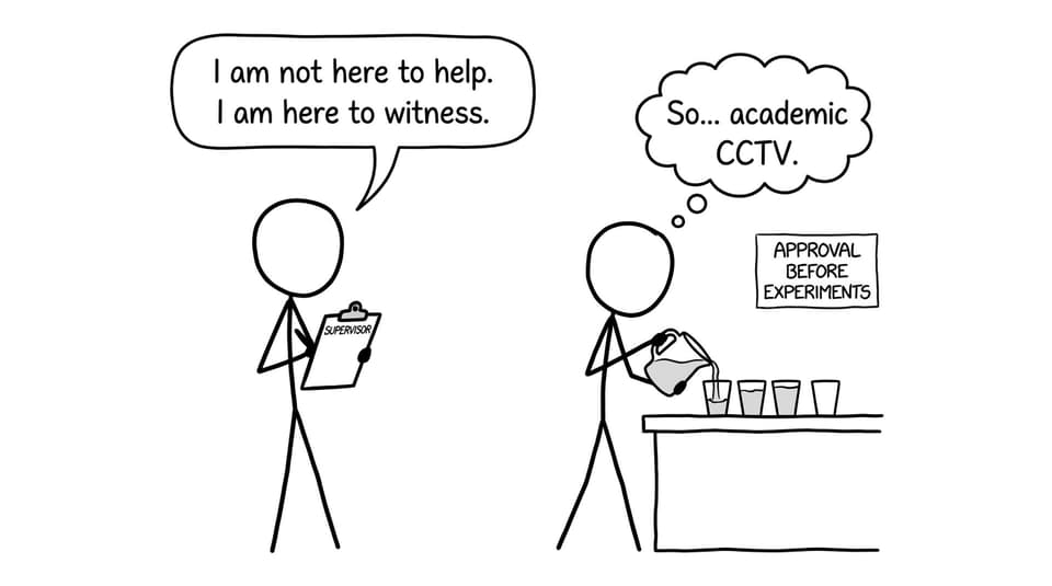 A teacher “witnesses” a very boring experiment