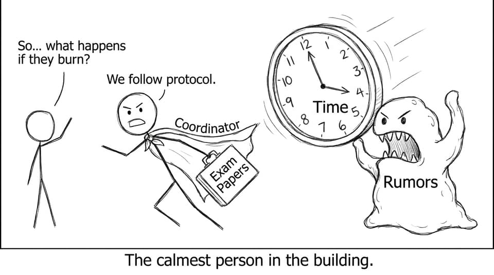 The calmest person in the building