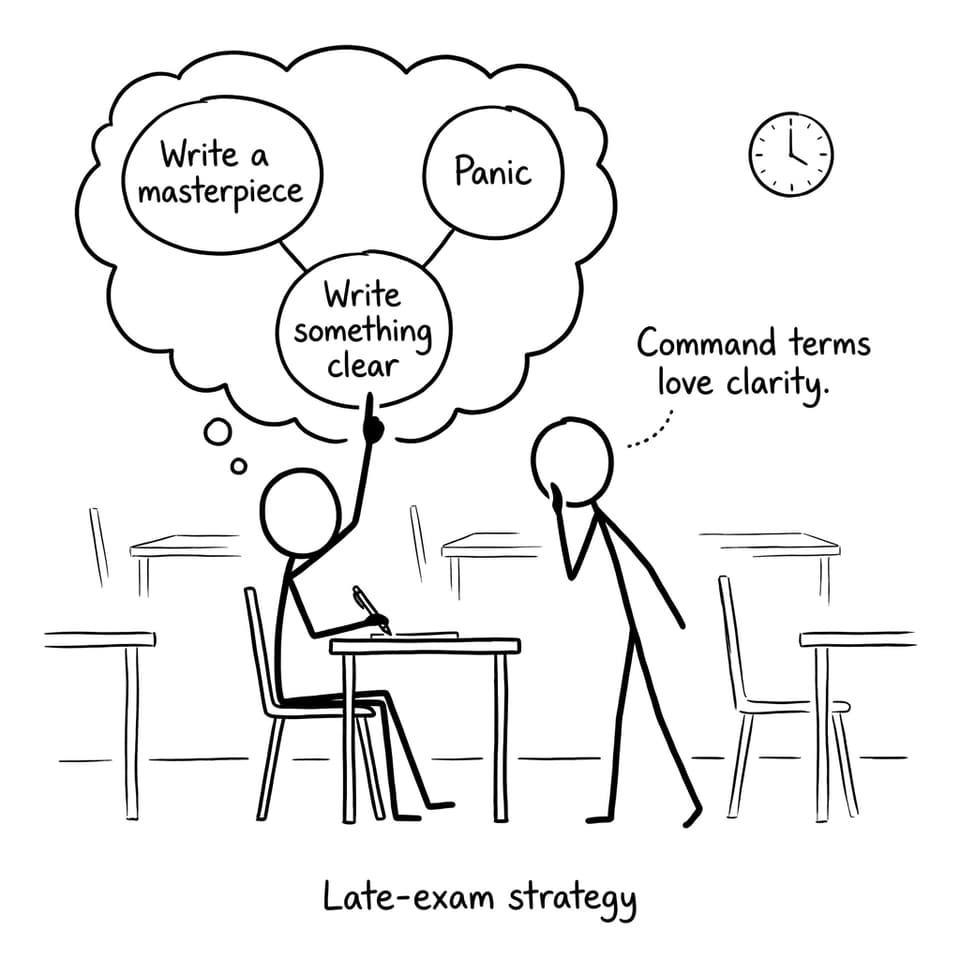 Late-exam clarity comic