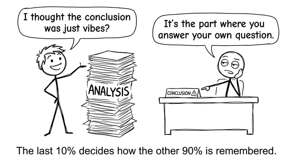 A student thinks conclusions are “vibes”