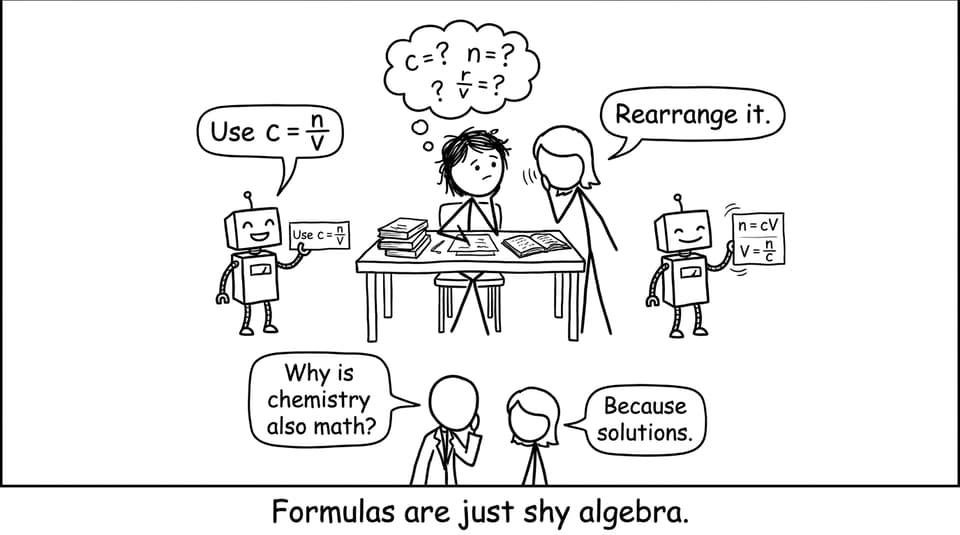 Robot flipping the formula into rearrangements