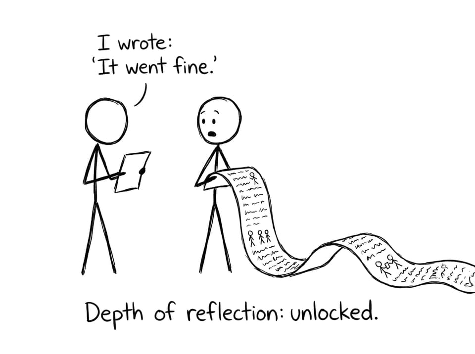 Peer feedback scroll joke