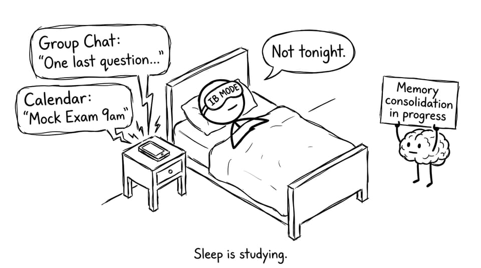 Student ignores late-night notifications and sleeps