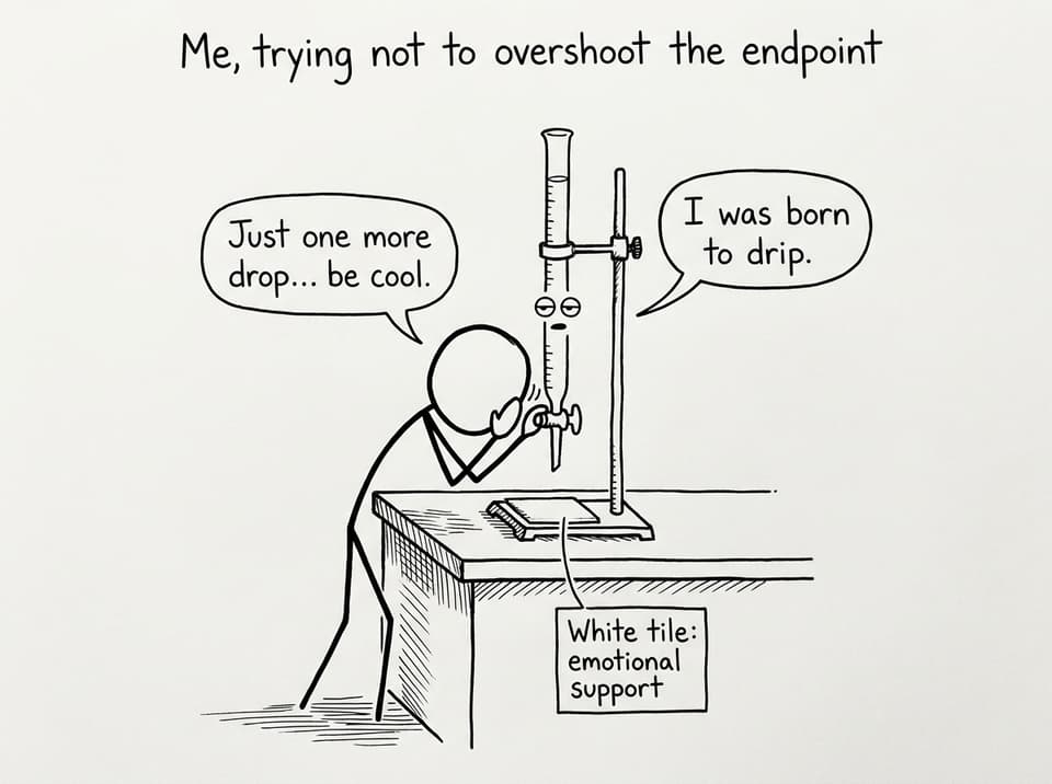 Student negotiating with a burette