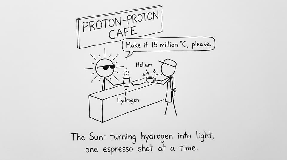 The Sun ordering hydrogen like coffee