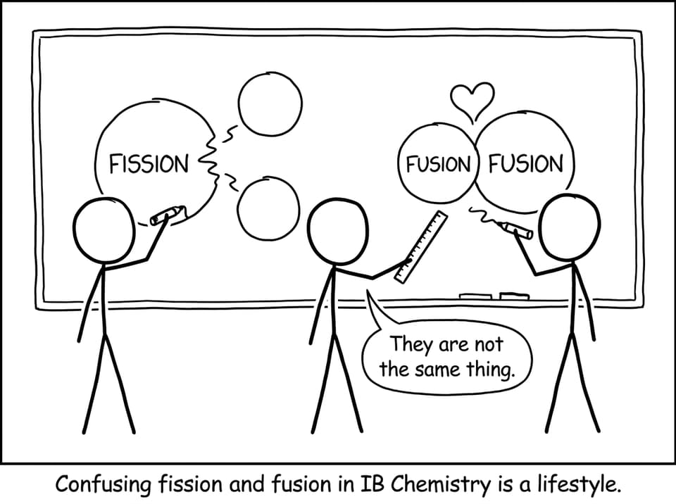 Examiner watches fission vs fusion mix-up