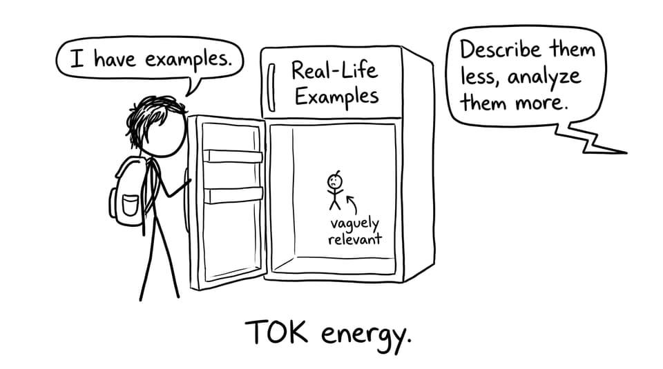 Empty fridge of real-life examples joke