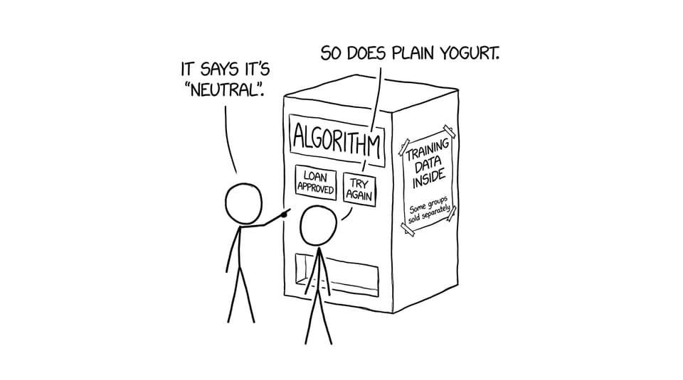 Two students argue with an Algorithm vending machine