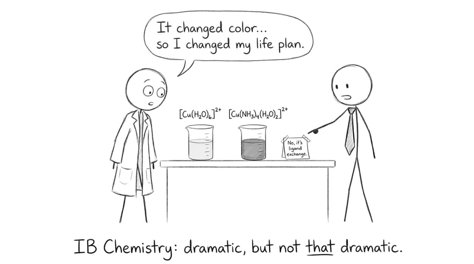 A student overreacts to a color change