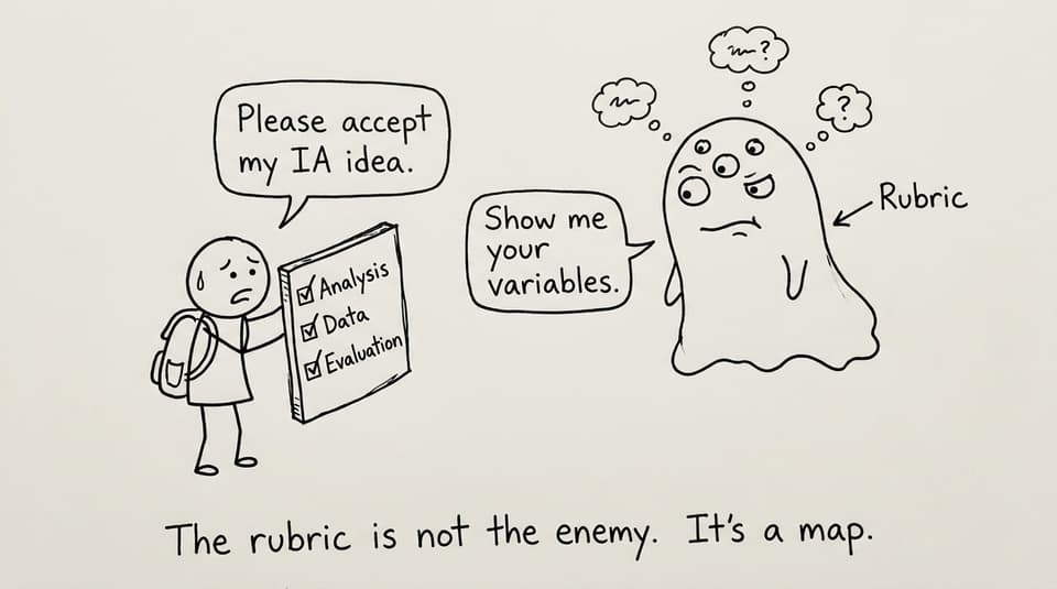 Student facing a Rubric monster