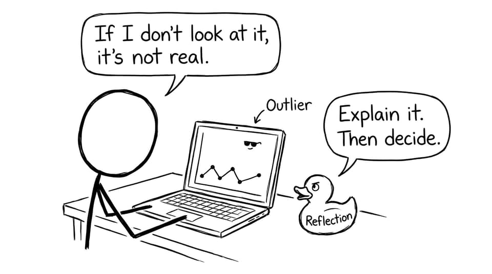 Comic about ignoring an outlier vs reflecting on it