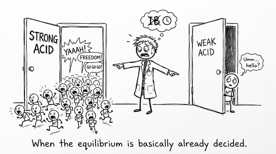 Strong vs weak acid door joke