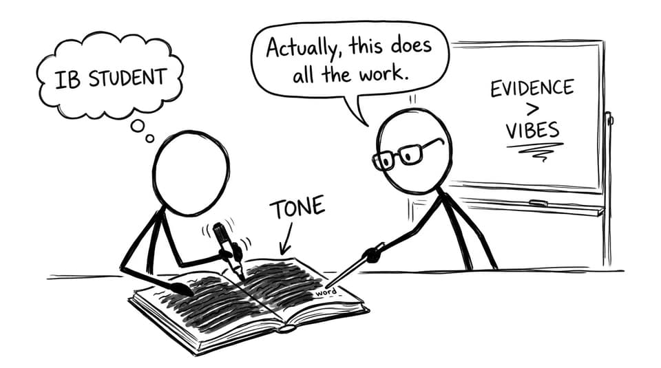 Student highlights everything and calls it tone