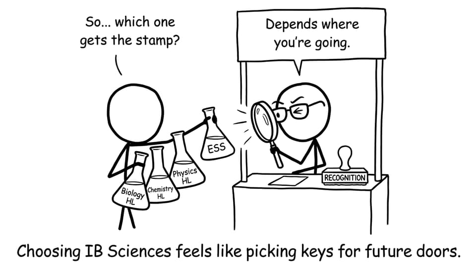 A comic about admissions recognition stamps