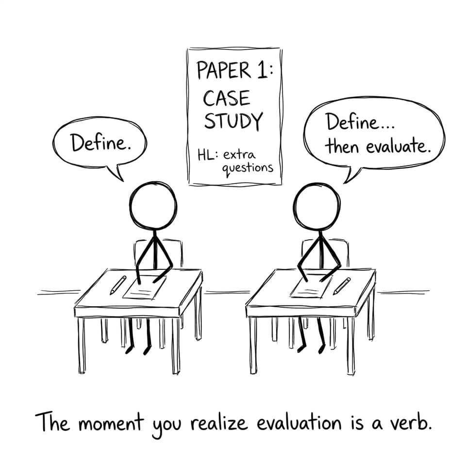 Define vs evaluate comic