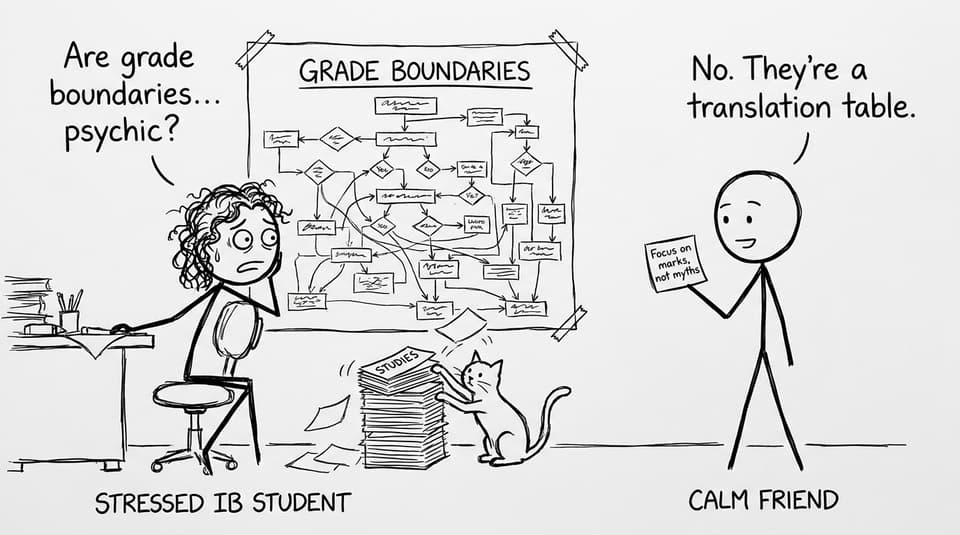 A funny comic about grade boundaries and myths
