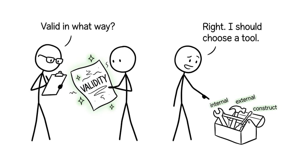 A comic about choosing a specific type of validity