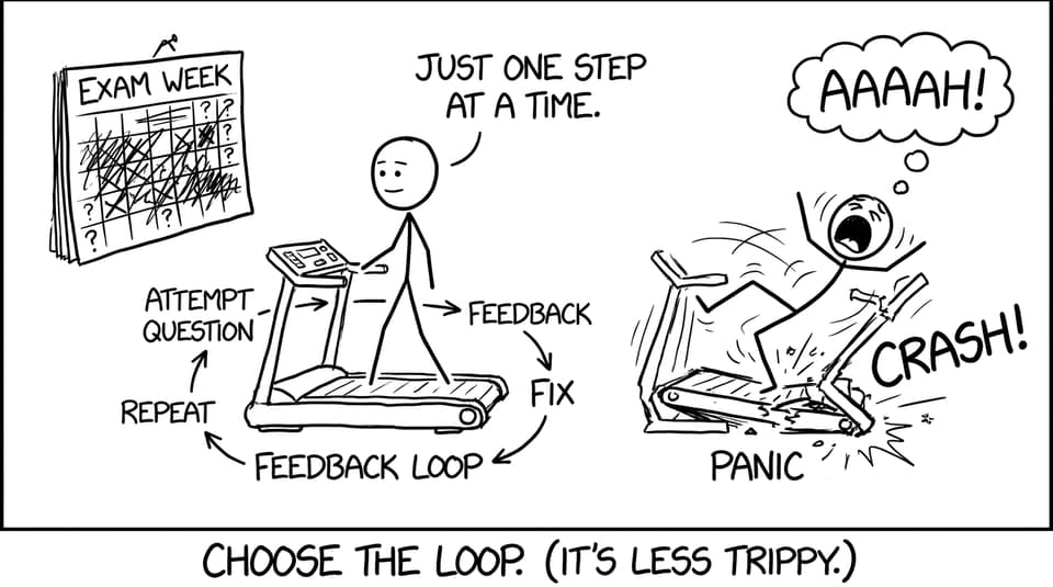 Feedback loop treadmill vs panic sprints before exam week