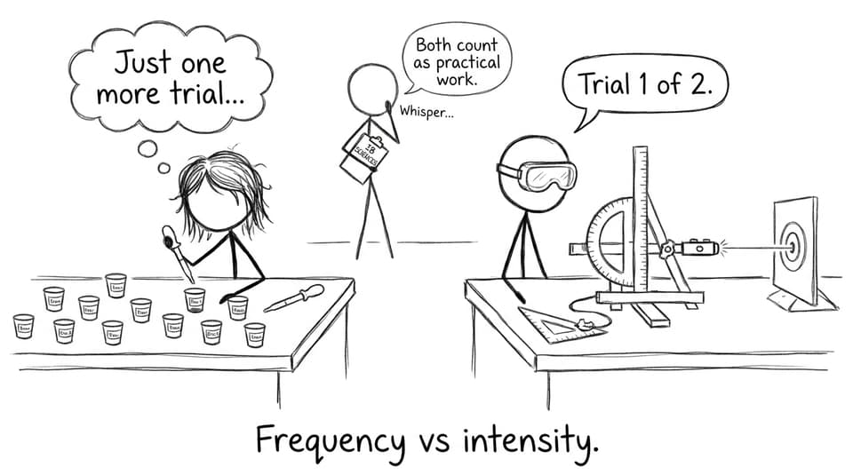 Biology vs Physics lab vibe comic