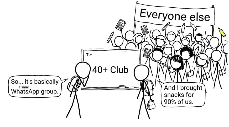 Two students and the tiny 40+ club