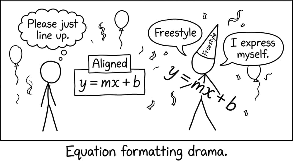 Two equations argue about being aligned