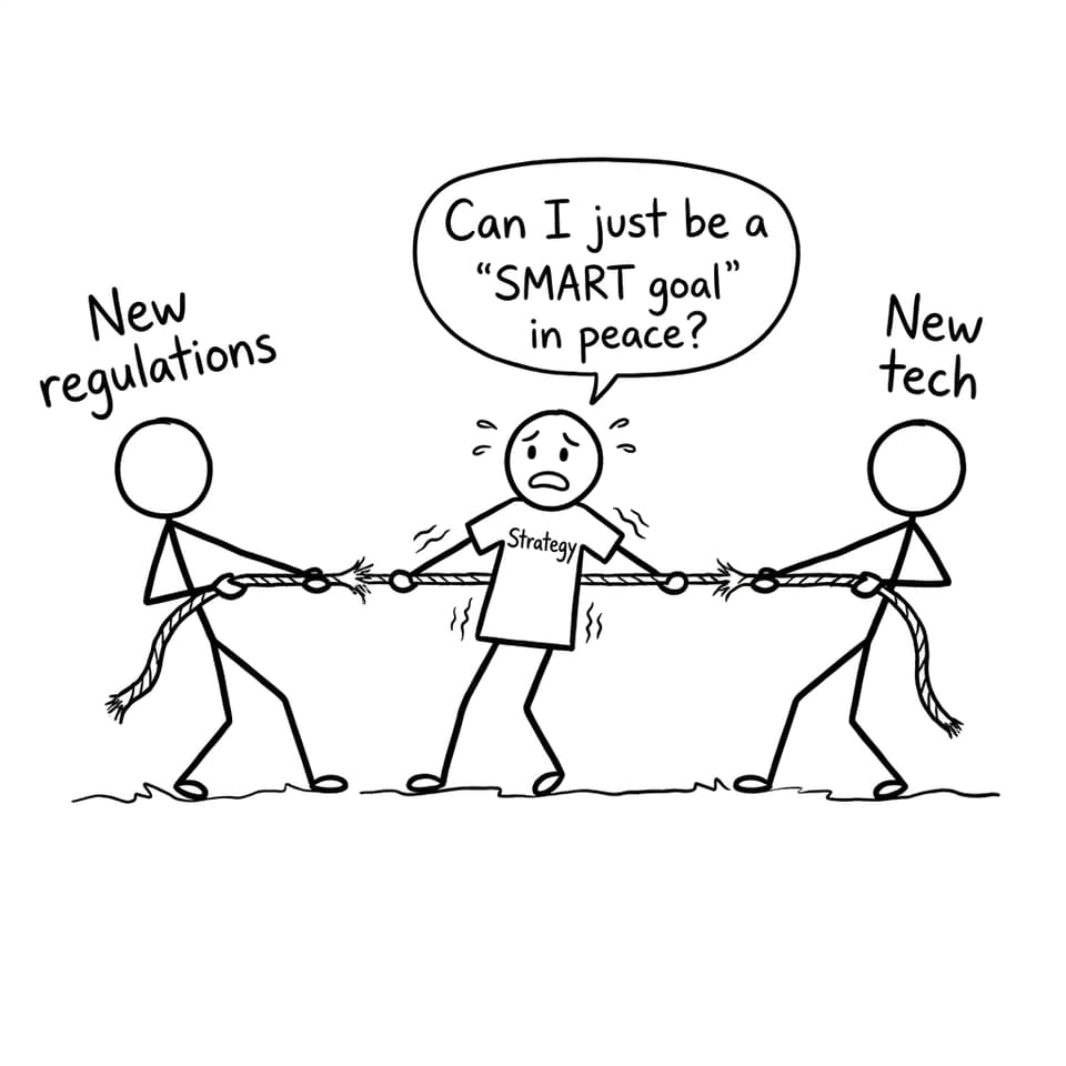 Comic of regulations vs tech tug-of-war