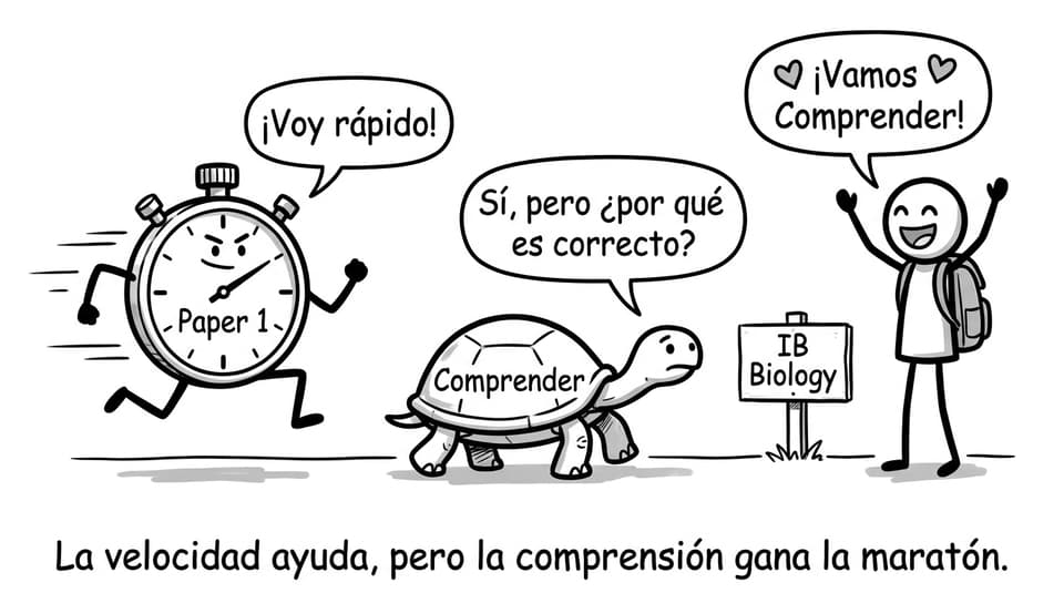 Comic sobre velocidad vs comprensión en Paper 1