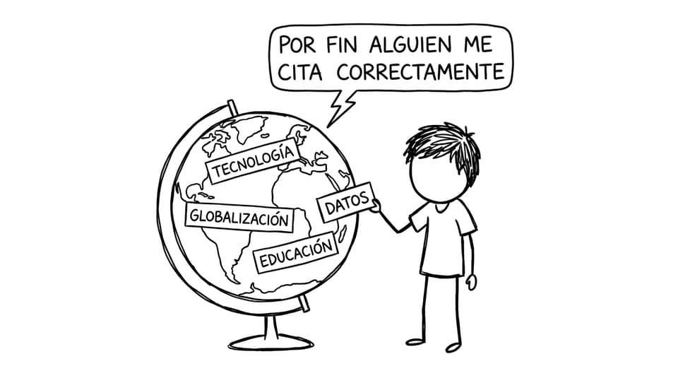 Globo terráqueo y pegatinas