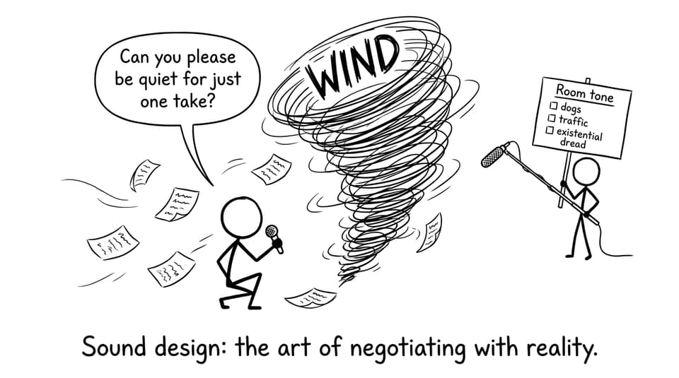 Student negotiating with “WIND” during sound recording