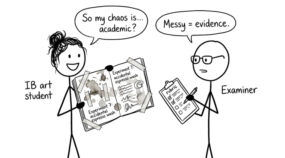 Comic: messy sketchbook is evidence