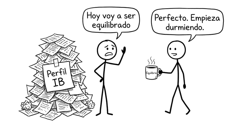 Estudiante de IB intentando “equilibrio”