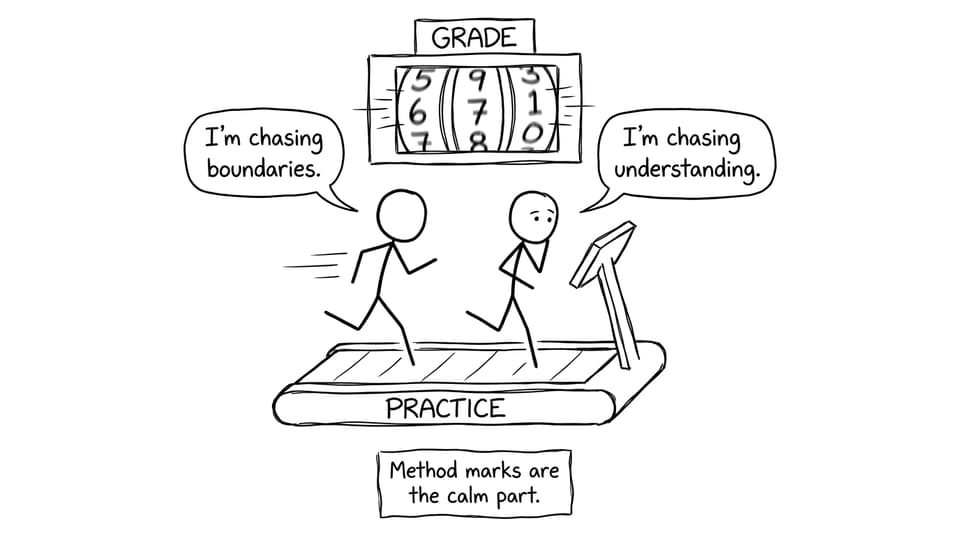 Treadmill joke about chasing boundaries vs understanding