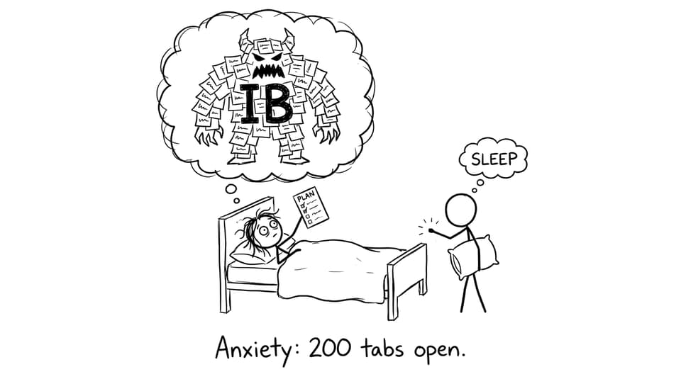 An anxious IB brain with too many tabs open